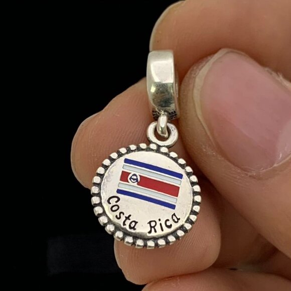 ✨🔥Pandora Costa Rica Flag Exclusive Dangle Charm - Picture 1 of 5